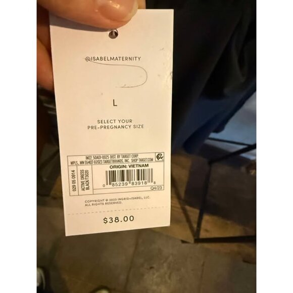 Sleeveless Midi Active Dress Isabel Maternity By Ingrid & Isabel Black L - Picture 3 of 3